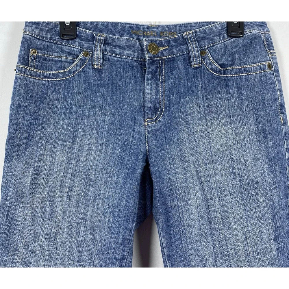 MICHAEL KORS Cropped Jeans Pockets Women's 8 Denim Capris Embroidered‎ Festival